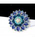 XSB254 - Plant Lotus Gradient Enamel Large Flower Brooch 
